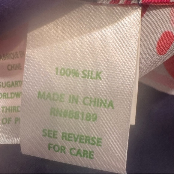 Lilly Pulitzer Elsie Silk Floral Blouse Size XXS Pink, Navy & White NWOT - Picture 10 of 10